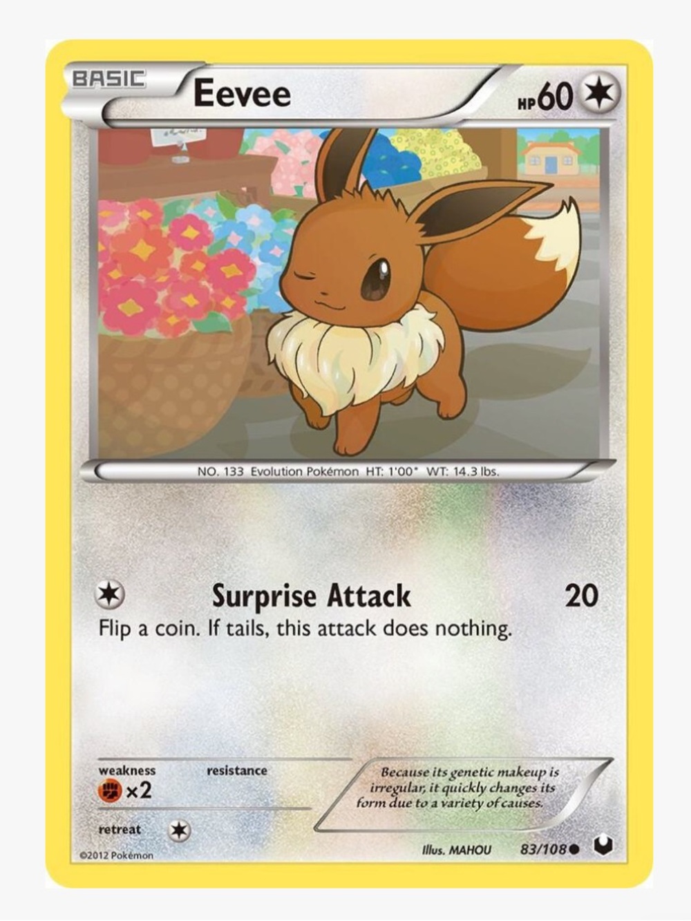 Eevee Dark Explorers Pokemon Trading Card